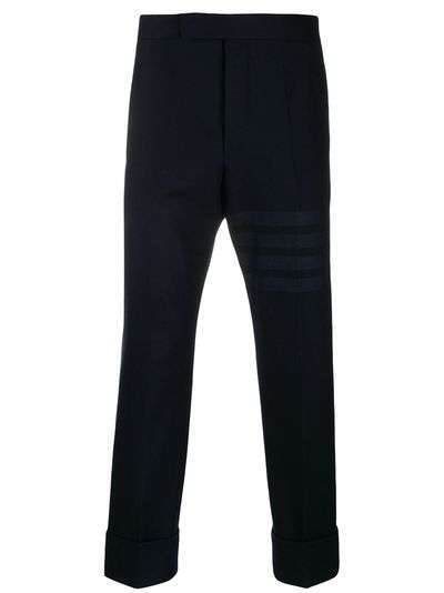 Thom Browne укороченные брюки строгого кроя с полосками 4-Bar