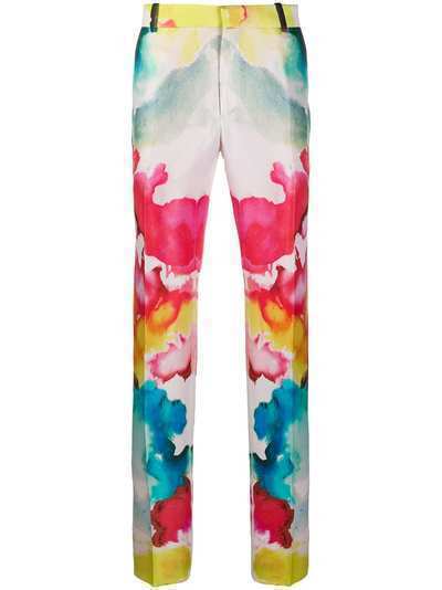 Alexander McQueen брюки Watercolour строгого кроя