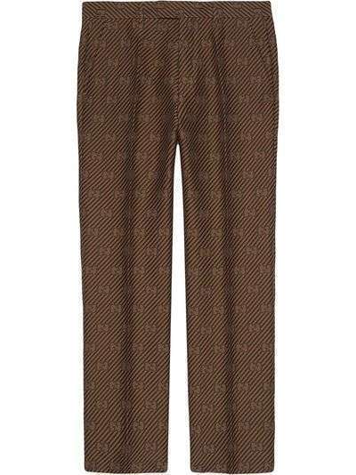 Gucci полосатые брюки с логотипом GG