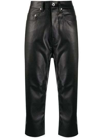 Rick Owens DRKSHDW укороченные брюки из искусственной кожи