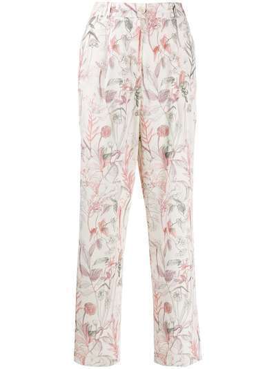 Agnona брюки с цветочным принтом