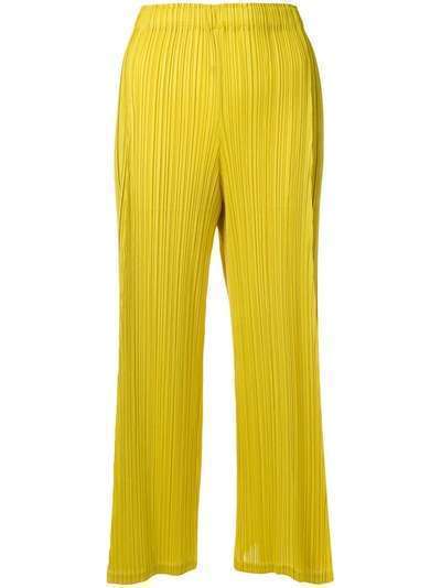 Pleats Please Issey Miyake two-tone cropped trousers