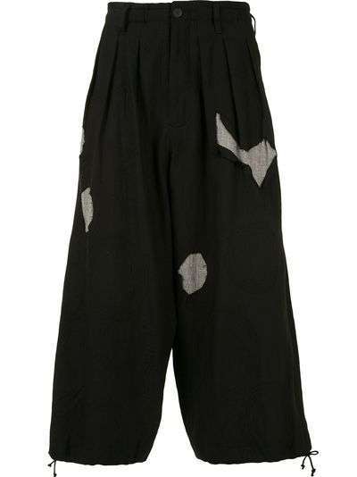 Yohji Yamamoto укороченные брюки с прорезями