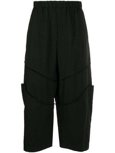 Black Comme Des Garçons укороченные брюки с низким шаговым швом