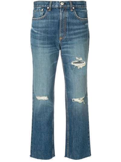Rag & Bone укороченные джинсы с эффектом потертости