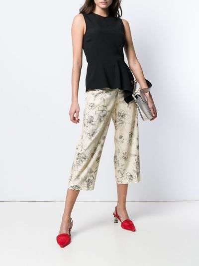 Erika Cavallini укороченные брюки с цветочным принтом