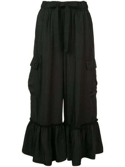 Cinq A Sept cropped ruffle hem trousers