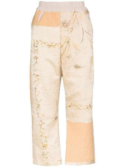 By Walid укороченные брюки Jenny с цветочной вышивкой