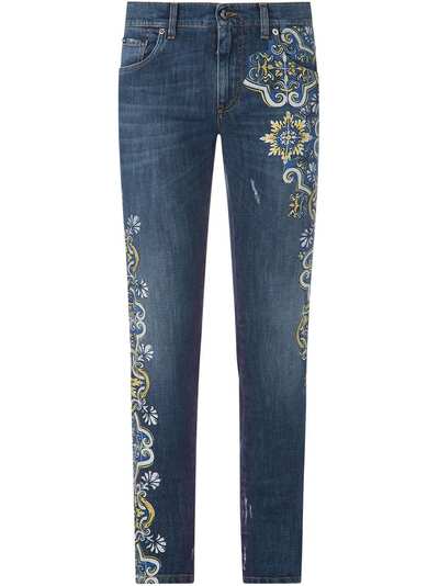 Dolce & Gabbana джинсы кроя слим с принтом