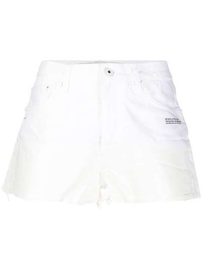 Off-White джинсовые шорты с асимметричными краями