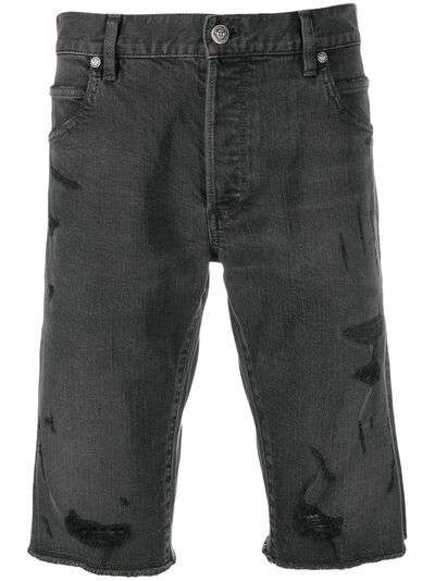 Balmain джинсовые шорты с эффектом потертости