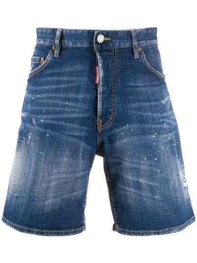 Dsquared2 джинсовые шорты с эффектом потертости