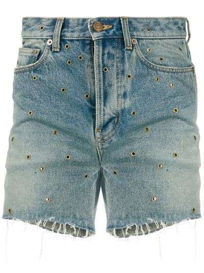 Saint Laurent джинсовые шорты с люверсами