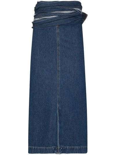 Y/Project джинсовая юбка миди с запахом