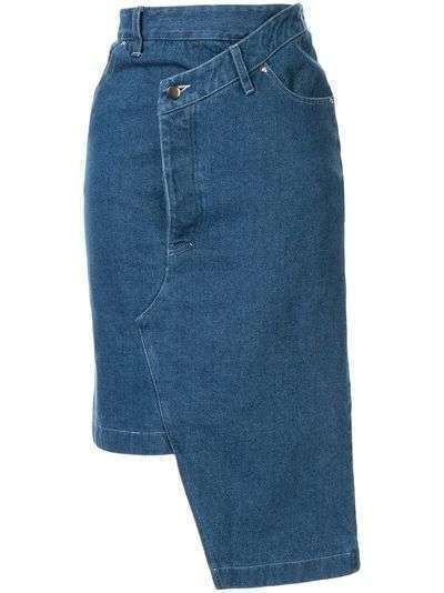 Andrea Crews деконструированная джинсовая юбка миди