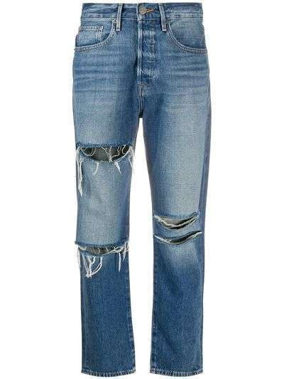 FRAME джинсы бойфренды с завышенной талией и прорезями