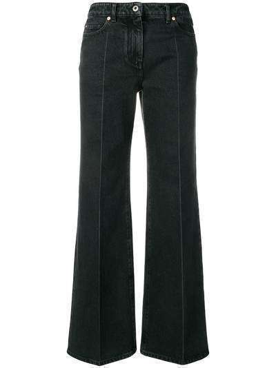 Valentino расклешенные джинсы с контрастным принтом