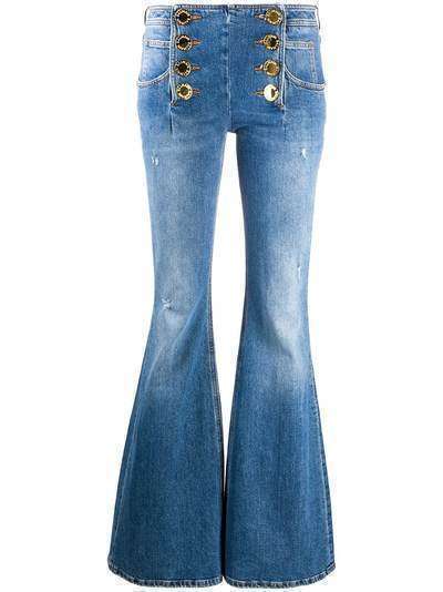 Balmain расклешенные джинсы с эффектом потертости