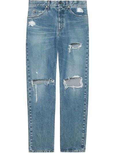 Gucci прямые джинсы с эффектом потертости