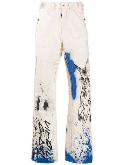 Off-White джинсы свободного кроя с графичным принтом