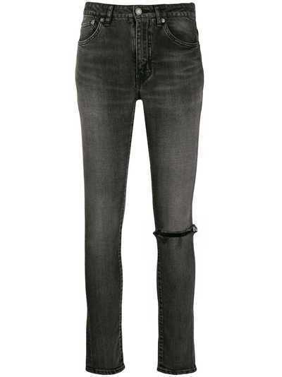 Saint Laurent джинсы скинни с прорезями на коленях