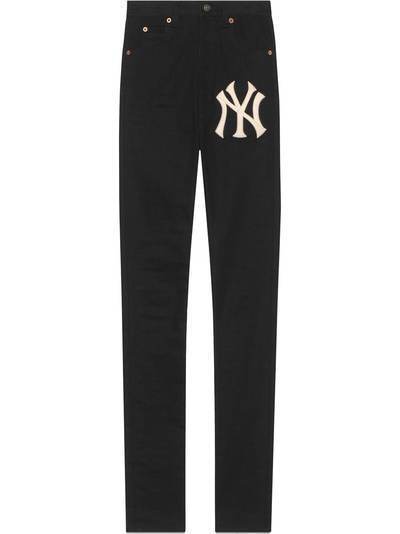 Gucci джинсы скинни с нашивкой 'NY Yankees™'