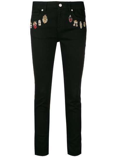 Alexander McQueen embroidered details skinny jeans