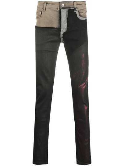 Rick Owens DRKSHDW джинсы скинни в стиле колор-блок