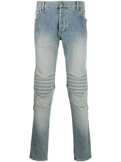 Balmain джинсы скинни со вставками