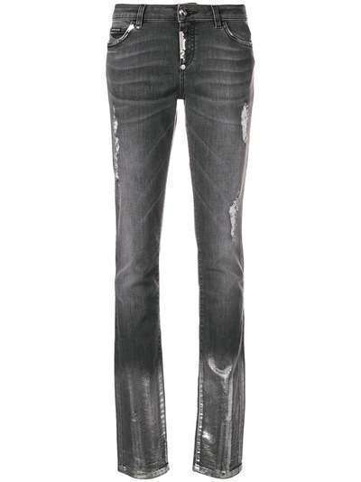 Philipp Plein ripped washed slim jeans