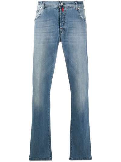 Kiton джинсы bootcut с эффектом потертости