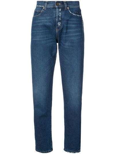 Saint Laurent джинсы с протертыми деталями