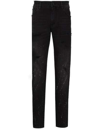 Dolce & Gabbana прямые джинсы с эффектом разбрызганной краски