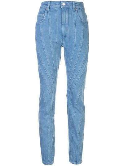 Mugler зауженные джинсы со вставками