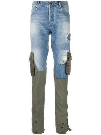 Paul & Shark джинсы с контрастными вставками и карманами карго
