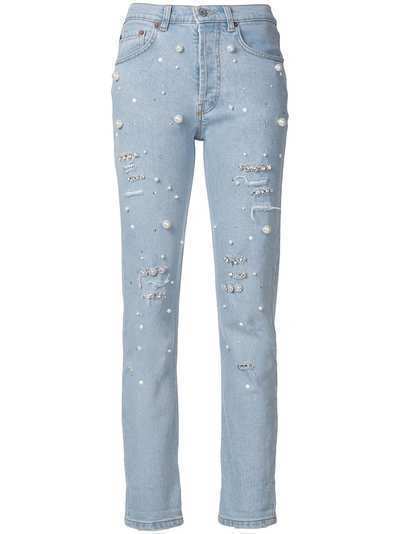 Forte Dei Marmi Couture джинсы с декором из жемчужин