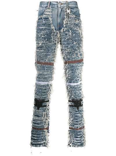 1017 ALYX 9SM прямые джинсы с эффектом потертости и бахромой