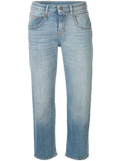 R13 укороченные джинсы прямого кроя