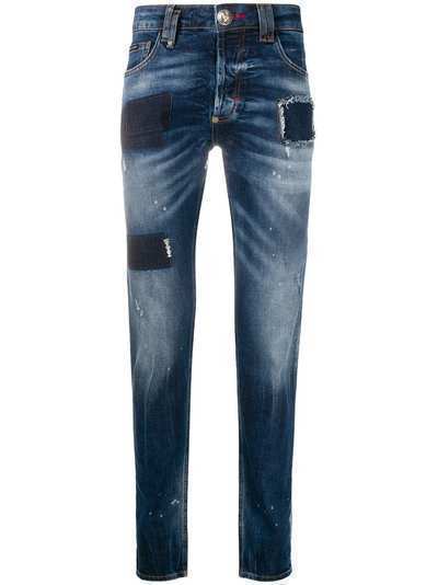 Philipp Plein прямые джинсы с нашивками