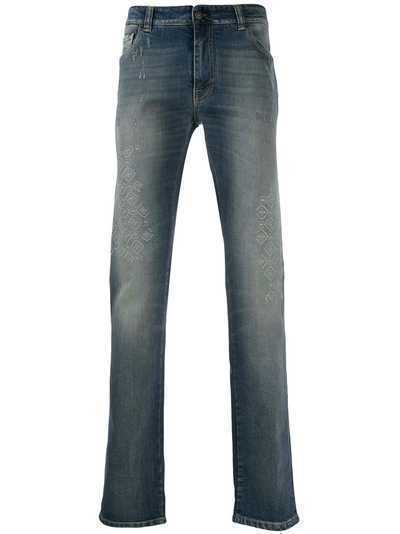 Etro джинсы прямого кроя с вышивкой