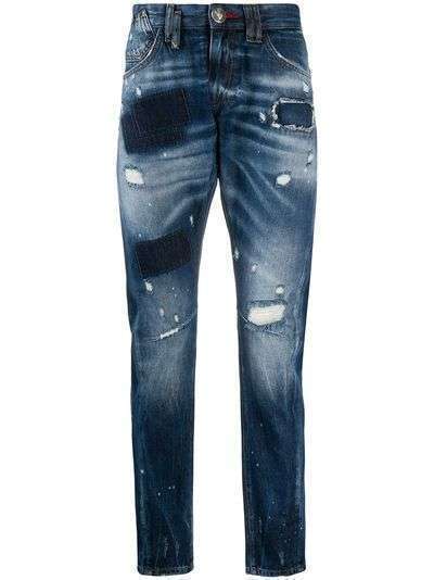 Philipp Plein джинсы с нашивками