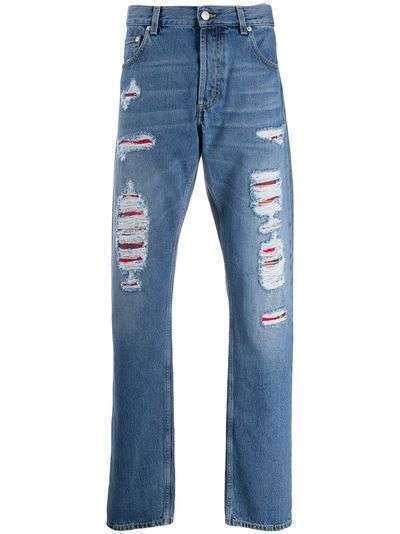 Alexander McQueen джинсы с клетчатыми вставками