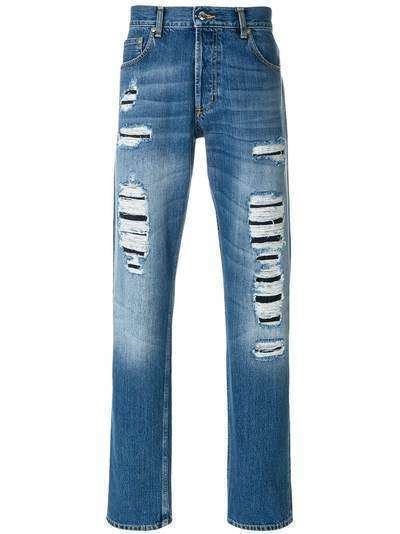 Alexander McQueen прямые джинсы с эффектом потертости
