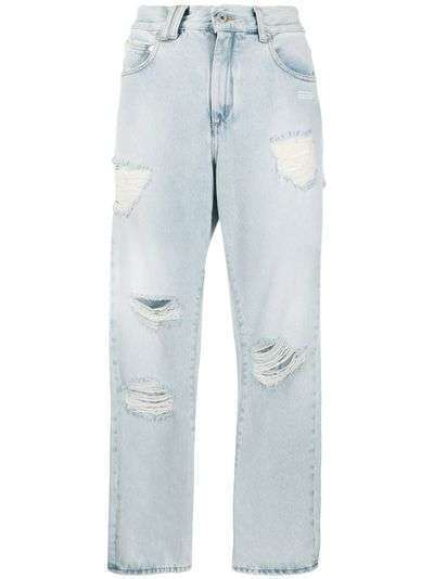 Off-White джинсы прямого кроя с прорезями