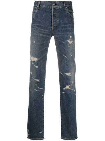 Balmain джинсы прямого кроя с эффектом потертости