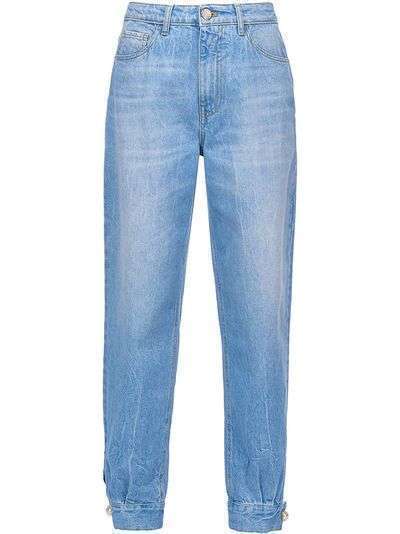 Pinko джинсы с манжетами и искусственным жемчугом