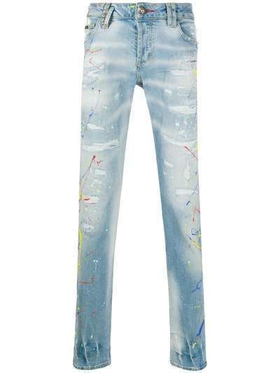 Philipp Plein джинсы с эффектом разбрызганной краски