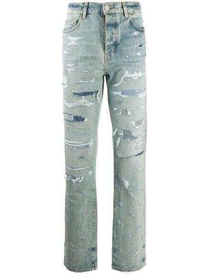 AMIRI прямые джинсы с прорезями