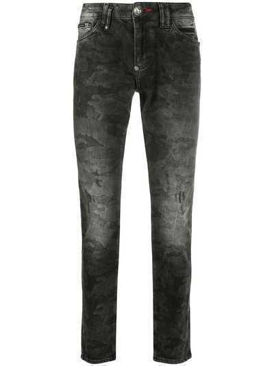 Philipp Plein узкие джинсы с камуфляжным узором