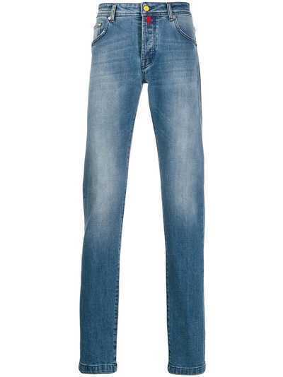 Kiton джинсы кроя слим с эффектом потертости